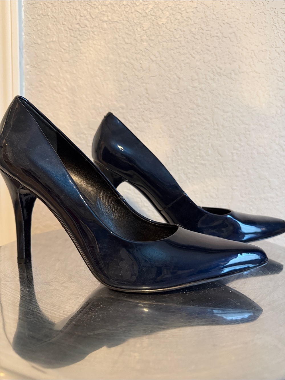 Classic Black Patent Pointed-Toe High Heels - Women